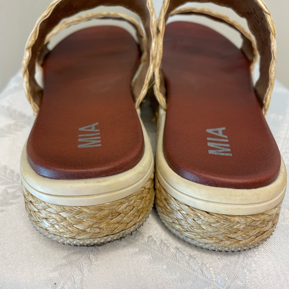 MIA Women's Tan Woven Platform Sandals Size 8.5 - Picture 4 of 8